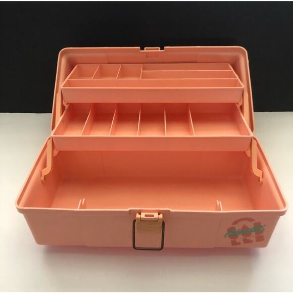 Plano Caboodles Pink Peach Plastic 2 Tray Jewelry Make Up Storage Case 552072 - Picture 6 of 14